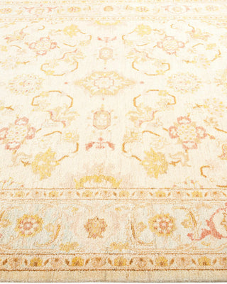 Contemporary Eclectic Ivory Wool Area Rug 6' 3" x 8' 10" - Solo Rugs