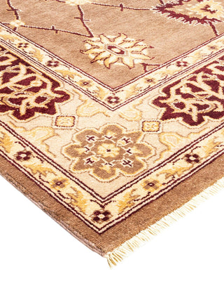 Contemporary Eclectic Brown Wool Area Rug 6' 2" x 9' 1" - Solo Rugs