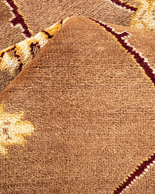Contemporary Eclectic Brown Wool Area Rug 6' 2" x 9' 1" - Solo Rugs