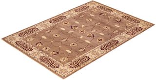 Contemporary Eclectic Brown Wool Area Rug 6' 2" x 9' 1" - Solo Rugs