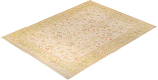 Contemporary Eclectic Ivory Wool Area Rug 9' 3" x 12' 4" - Solo Rugs