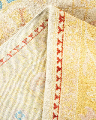 Contemporary Eclectic Ivory Wool Area Rug 9' 3" x 12' 5" - Solo Rugs