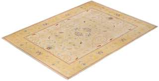 Contemporary Eclectic Ivory Wool Area Rug 9' 3" x 12' 5" - Solo Rugs