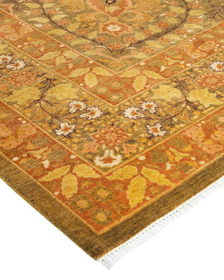 Traditional Mogul Green Wool Area Rug 8' 0" x 9' 11" - Solo Rugs