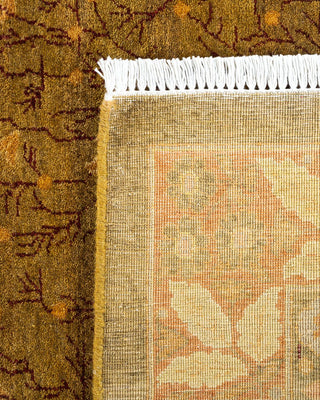 Traditional Mogul Green Wool Area Rug 8' 0" x 9' 11" - Solo Rugs