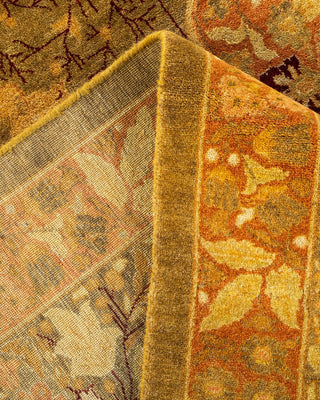 Traditional Mogul Green Wool Area Rug 8' 0" x 9' 11" - Solo Rugs