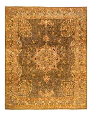 Traditional Mogul Green Wool Area Rug 8' 0" x 9' 11" - Solo Rugs