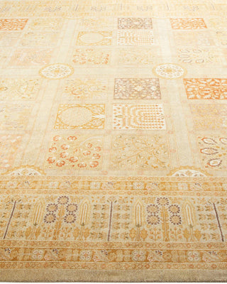 Traditional Mogul Ivory Wool Square Area Rug 8' 0" x 8' 5" - Solo Rugs