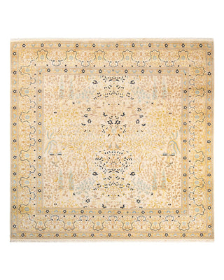 Traditional Mogul Ivory Wool Square Area Rug 8' 0" x 8' 2" - Solo Rugs