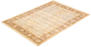 Traditional Mogul Ivory Wool Area Rug 4' 3" x 5' 10" - Solo Rugs