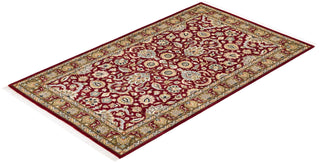 Traditional Mogul Red Wool Area Rug 3' 2" x 5' 4" - Solo Rugs