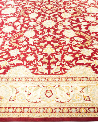 Traditional Mogul Red Wool Area Rug 9' 3" x 12' 0" - Solo Rugs