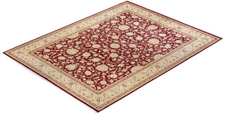 Traditional Mogul Red Wool Area Rug 9' 3" x 12' 0" - Solo Rugs