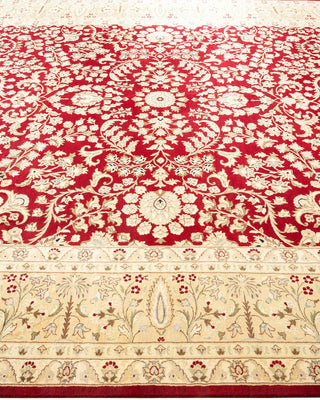 Traditional Mogul Red Wool Area Rug 8' 1" x 9' 8" - Solo Rugs