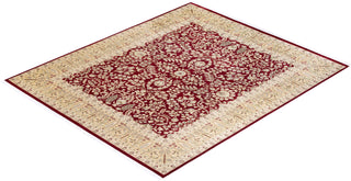 Traditional Mogul Red Wool Area Rug 8' 1" x 9' 8" - Solo Rugs