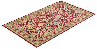 Traditional Mogul Red Wool Area Rug 3' 1" x 5' 1" - Solo Rugs