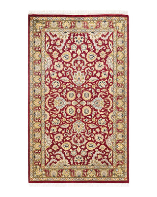 Traditional Mogul Red Wool Area Rug 3' 1" x 5' 1" - Solo Rugs