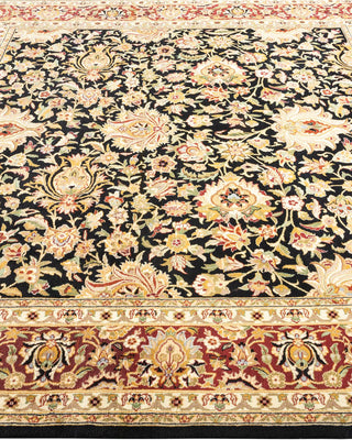 Traditional Mogul Black Wool Square Area Rug 6' 0" x 6' 2" - Solo Rugs