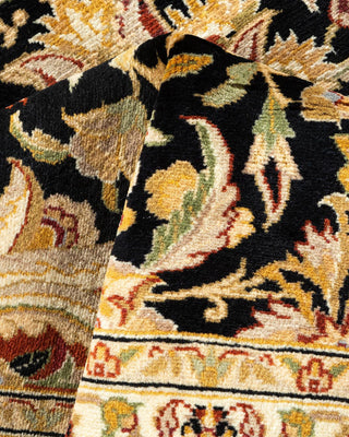Traditional Mogul Black Wool Square Area Rug 6' 0" x 6' 2" - Solo Rugs