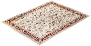 Traditional Mogul Ivory Wool Area Rug 11' 10" x 15' 4" - Solo Rugs