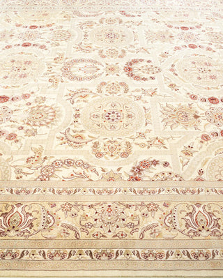 Traditional Mogul Ivory Wool Area Rug 8' 0" x 10' 5" - Solo Rugs