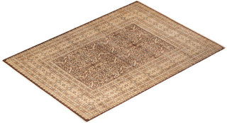 Traditional Mogul Brown Wool Area Rug 8' 4" x 10' 4" - Solo Rugs