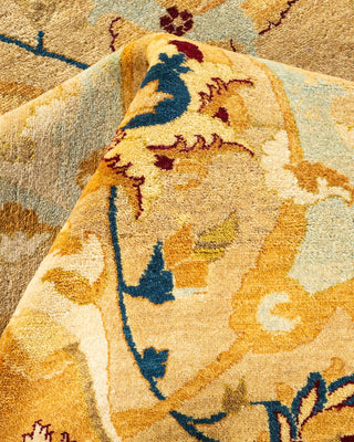 Traditional Mogul Yellow Wool Area Rug 8' 2" x 10' 8" - Solo Rugs