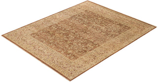 Traditional Mogul Brown Wool Area Rug 8' 1" x 9' 10" - Solo Rugs