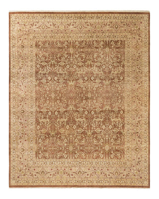 Traditional Mogul Brown Wool Area Rug 8' 1" x 9' 10" - Solo Rugs