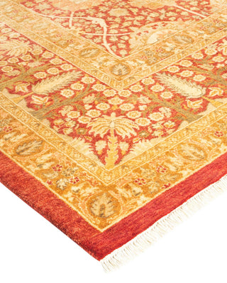 Traditional Mogul Orange Wool Area Rug 8' 2" x 10' 4" - Solo Rugs