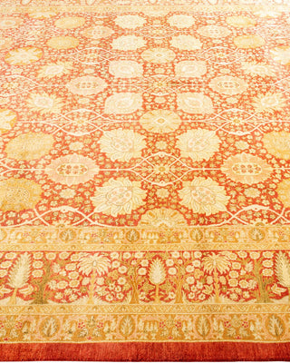 Traditional Mogul Orange Wool Area Rug 8' 2" x 10' 4" - Solo Rugs