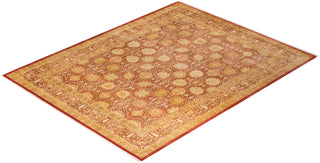 Traditional Mogul Orange Wool Area Rug 8' 2" x 10' 4" - Solo Rugs