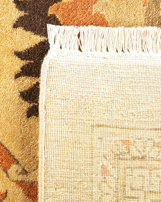 Traditional Mogul Yellow Wool Area Rug 12' 1" x 17' 8" - Solo Rugs