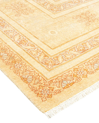 Traditional Mogul Yellow Wool Area Rug 8' 2" x 10' 3" - Solo Rugs