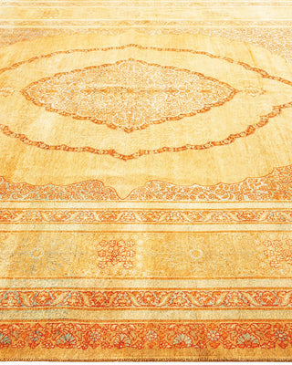 Traditional Mogul Yellow Wool Area Rug 8' 2" x 10' 3" - Solo Rugs
