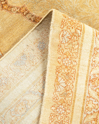 Traditional Mogul Yellow Wool Area Rug 8' 2" x 10' 3" - Solo Rugs