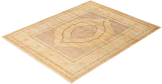 Traditional Mogul Yellow Wool Area Rug 8' 2" x 10' 3" - Solo Rugs