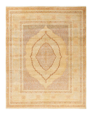 Traditional Mogul Yellow Wool Area Rug 8' 2" x 10' 3" - Solo Rugs