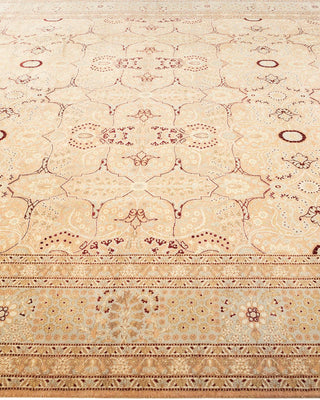 Traditional Mogul Beige Wool Area Rug 8' 2" x 10' 1" - Solo Rugs