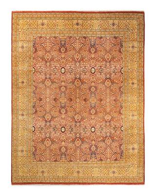 Traditional Mogul Orange Wool Area Rug 8' 1" x 10' 5" - Solo Rugs