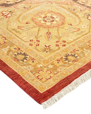 Traditional Mogul Orange Wool Area Rug 8' 3" x 10' 7" - Solo Rugs
