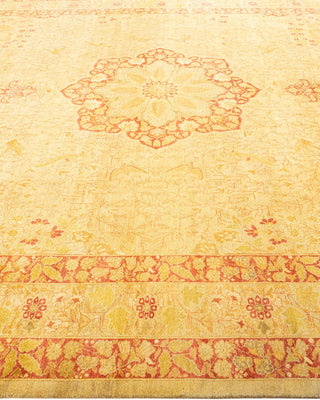 Traditional Mogul Yellow Wool Area Rug 8' 3" x 10' 1" - Solo Rugs