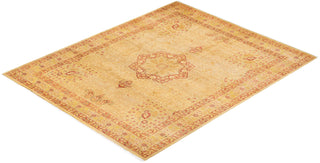 Traditional Mogul Yellow Wool Area Rug 8' 3" x 10' 1" - Solo Rugs