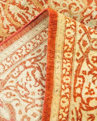 Traditional Mogul Orange Wool Area Rug 6' 2" x 9' 7" - Solo Rugs