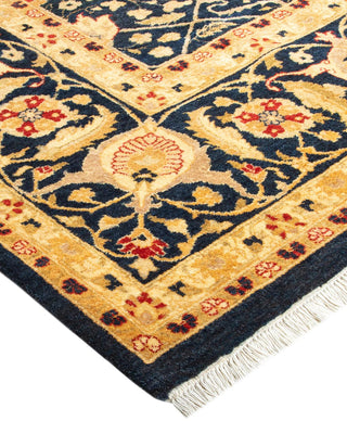 Traditional Mogul Blue Wool Area Rug 6' 3" x 8' 10" - Solo Rugs