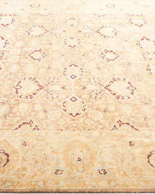 Traditional Mogul Brown Wool Area Rug 6' 2" x 9' 1" - Solo Rugs