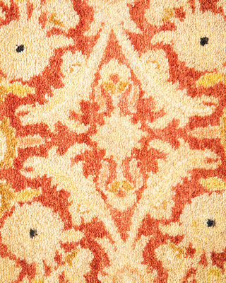 Traditional Mogul Orange Wool Area Rug 6' 1" x 9' 5" - Solo Rugs