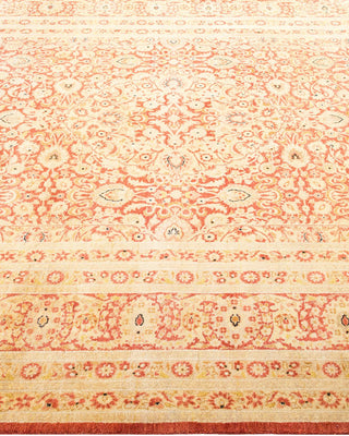 Traditional Mogul Orange Wool Area Rug 6' 1" x 9' 5" - Solo Rugs