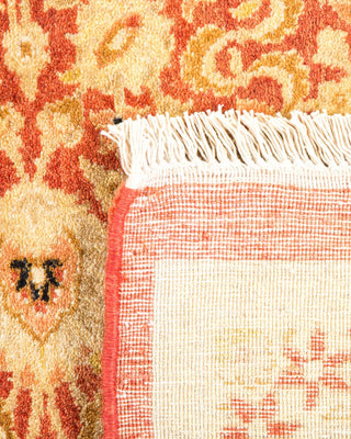 Traditional Mogul Orange Wool Area Rug 6' 1" x 9' 5" - Solo Rugs