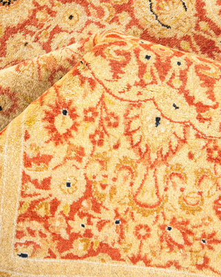 Traditional Mogul Orange Wool Area Rug 6' 1" x 9' 5" - Solo Rugs